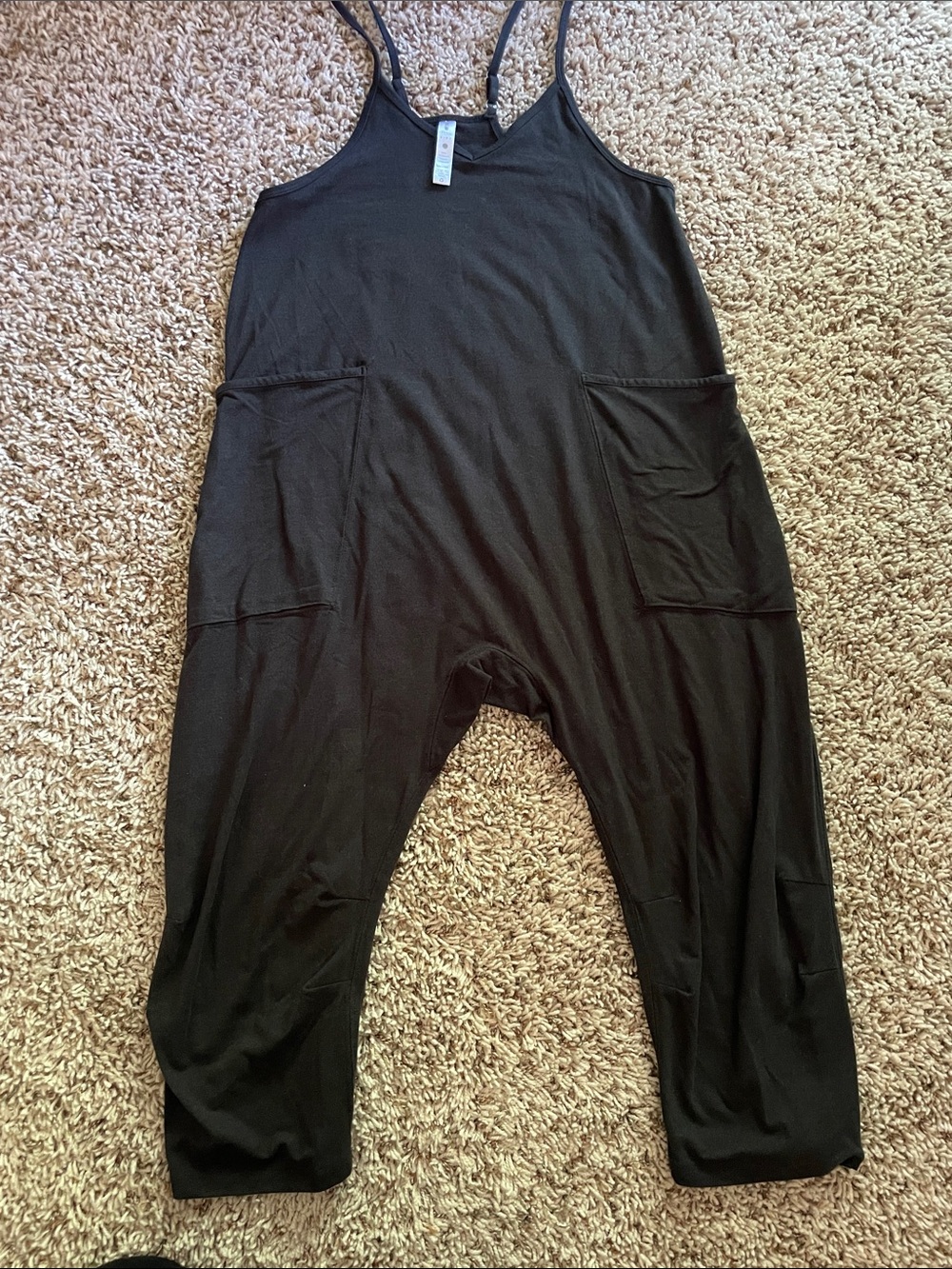 Black Kids One-Piece Romper with Pockets